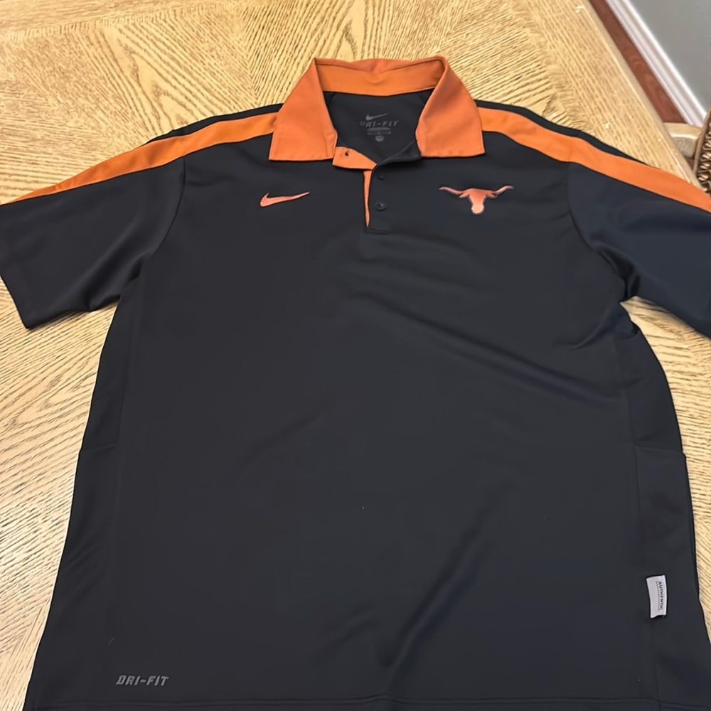 Nike Dri-FIT Black and Orange Polo Shirt